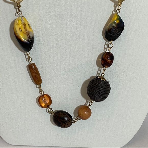 Cookie Lee Long Gold and Bead Necklace - Picture 4 of 6